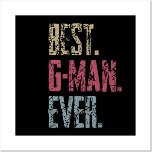 Vintage Best G-man Ever Retro Funny Quotes Happy Fathers Day Posters and Art